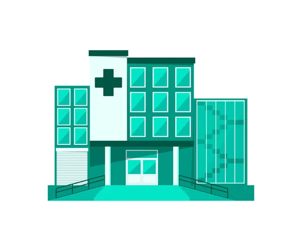 Sygehusbygning Vektor Illustration Isoleret Hvid Baggrund Nødhjælpslægehjælp Medicinsk Center – Stock-vektor