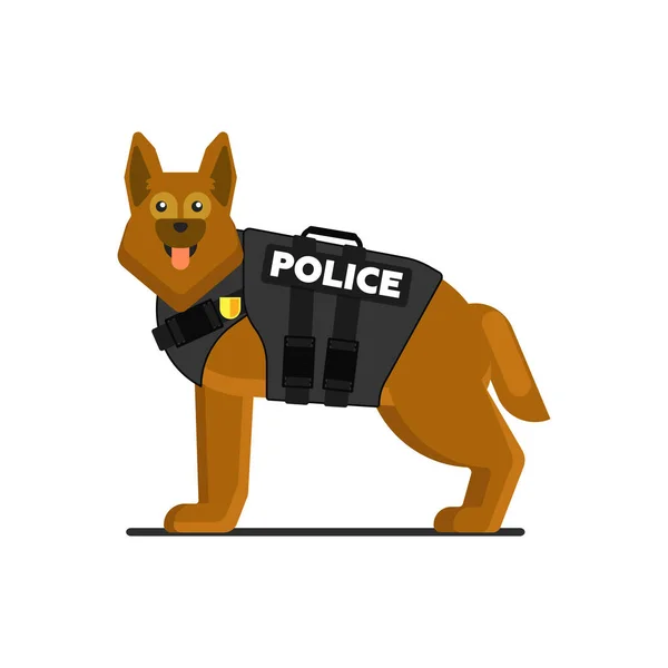 Полицейская Собака Форме Векторной Иллюстрации Изолирована Белом Фоне Персонаж Собаки — стоковый вектор