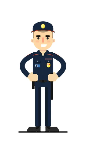 Uomo Sicurezza Uniforme Illustrazione Vettoriale Isolato Sfondo Bianco Poliziotto Poliziotto — Vettoriale Stock