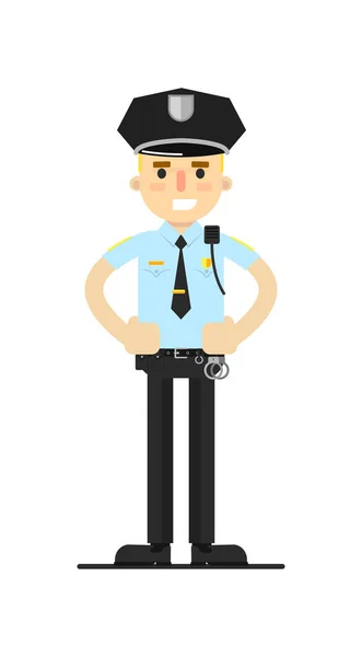 Police Officer Uniform Vector Illustration Isolated White Background Patrolman Cop — Stock Vector