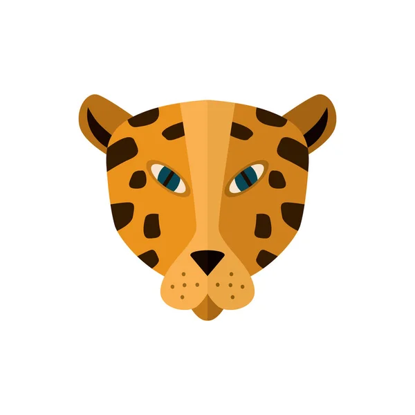 在白色背景矢量图上孤立的豹头图标 野生动物象形文字 平面设计的动物园标志 — 图库矢量图片