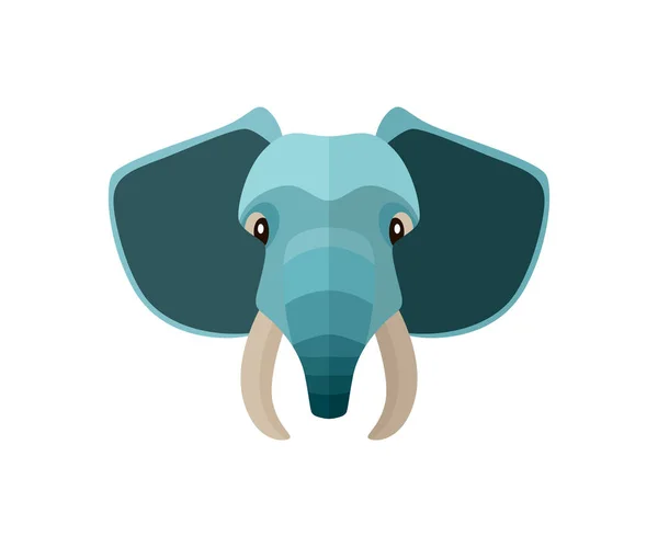Elefanthode Ikon Isolert Hvit Bakgrunnsvektor Illustrasjon Villdyrpiktogram Dyreparkemblem Med Flat – stockvektor