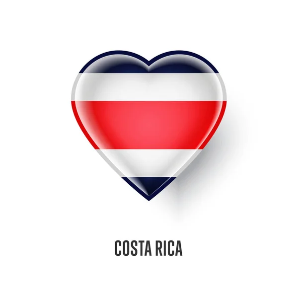 Símbolo Patriótico Del Corazón Con Ilustración Vectorial Bandera Costa Rica — Archivo Imágenes Vectoriales