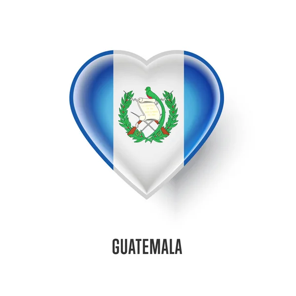 Símbolo Patriótico Del Corazón Con Ilustración Vectorial Bandera Guatemala Aislada — Archivo Imágenes Vectoriales