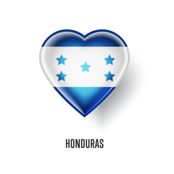 Símbolo Patriótico Del Corazón Con Ilustración Vectorial Bandera Honduras Aislada — Archivo Imágenes Vectoriales