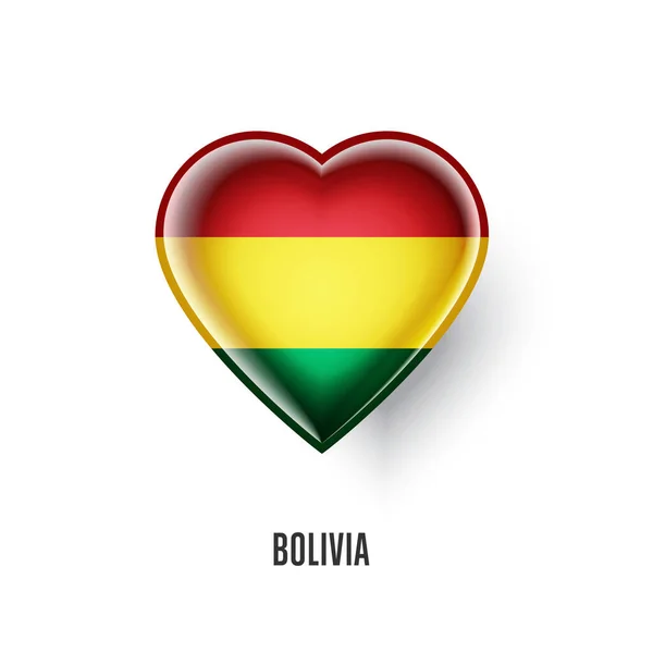Símbolo Patriótico Del Corazón Con Ilustración Vectorial Bandera Bolivia Aislada — Archivo Imágenes Vectoriales
