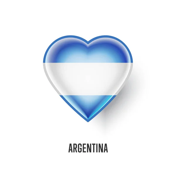 Símbolo Patriótico Del Corazón Con Ilustración Vectorial Bandera Argentina Aislada — Archivo Imágenes Vectoriales