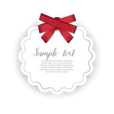 Beyaz arkaplanda izole edilmiş kurdele bowvektör illüstrasyonlu romantik olay daveti. Tatil tebrikleri, sevgililer günü kartı, doğum günü kutlaması..