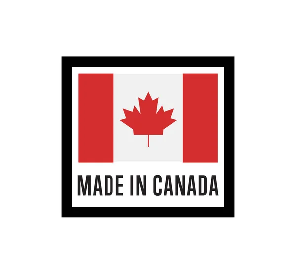 Made Canada Etichetta Prodotti Vettoriale Illustrazione Isolata Sfondo Bianco Timbro — Vettoriale Stock