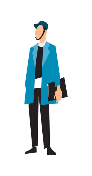 Elegante Hombre Moda Traje Chaqueta Ilustración Vector Aislado Sobre Fondo — Archivo Imágenes Vectoriales