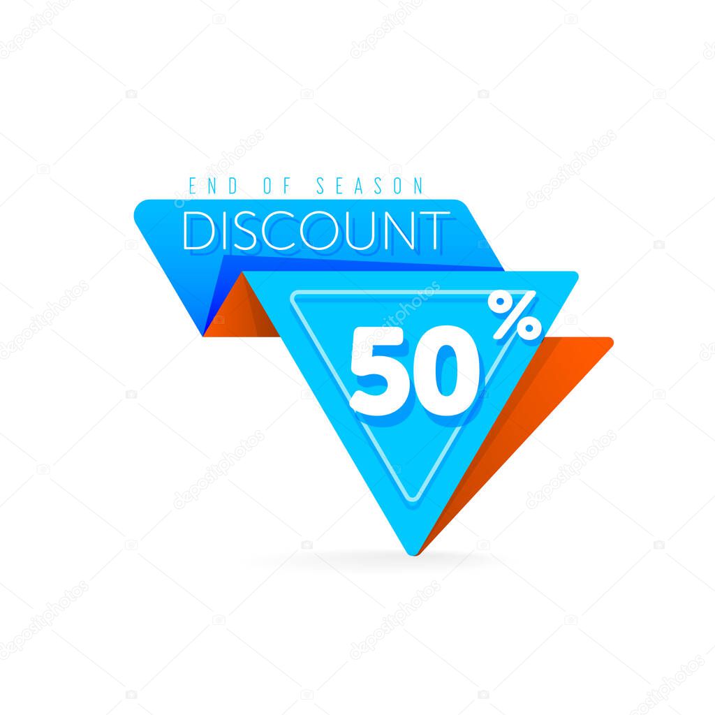 Discount tag with special offer sale sticker isolated on white background. Vector sale label with promo offer.