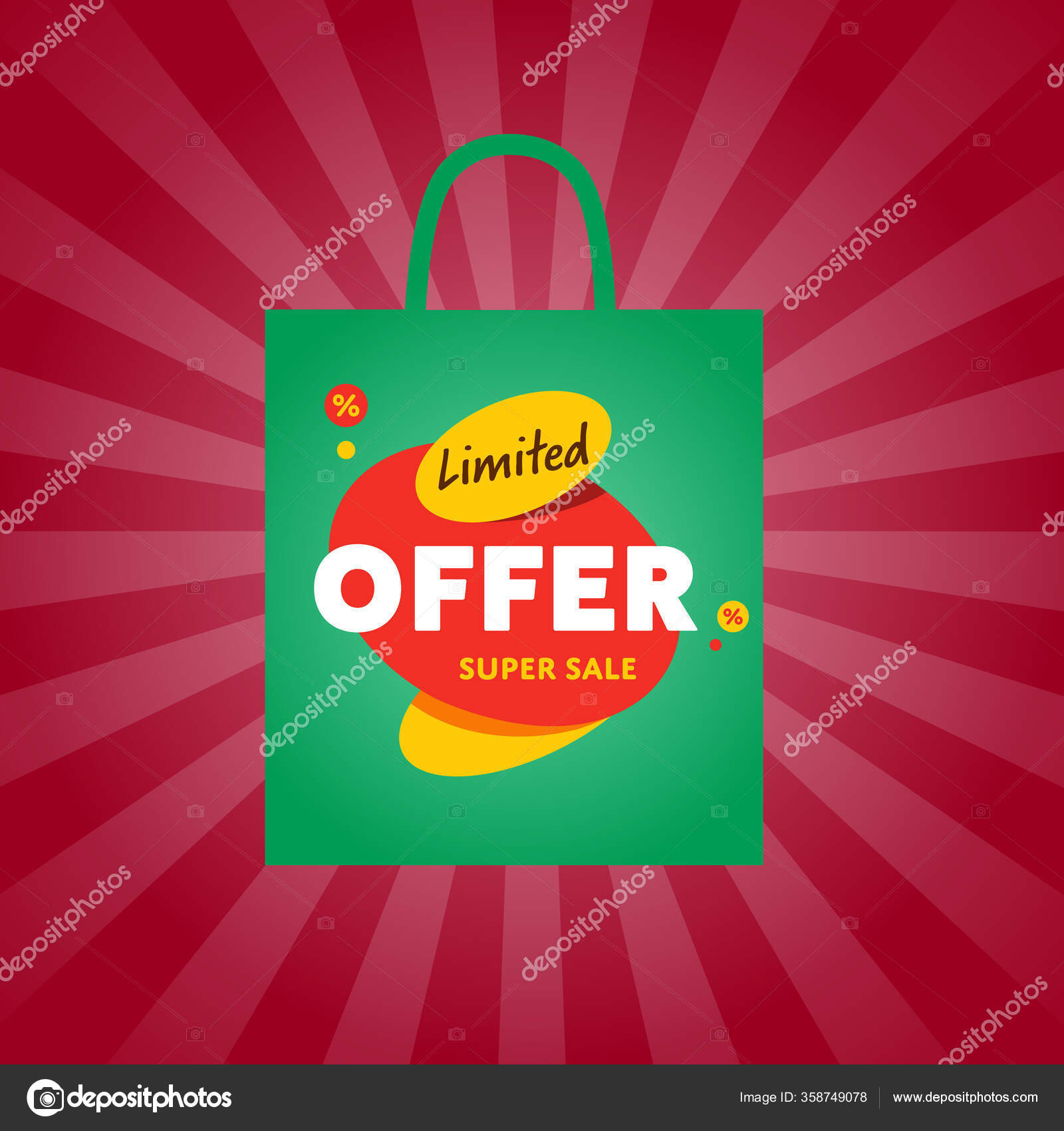 Paper Shopping Bags With Price Tags Stock Illustration - Download