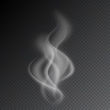 Şeffaf arkaplanda gerçekçi izole edilmiş vektör çizimi dumanı