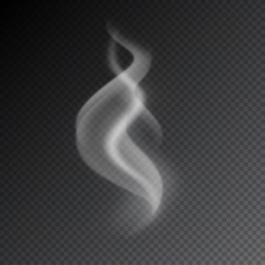 Şeffaf arkaplanda gerçekçi izole edilmiş vektör çizimi dumanı