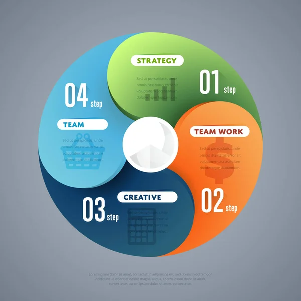 Concepto Elementos Infografía Abstracta Con Diferentes Elementos Etapa Partes Diseño — Vector de stock