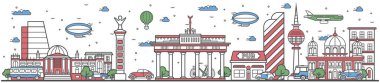 Berlin 'de düz tasarım pankartıyla seyahat edin