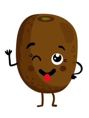 Komik meyveli kivi karikatür karakteri