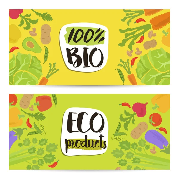 Eco produkter horisontella flygblad som — Stock vektor