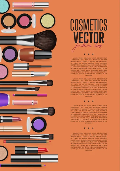 Producto cosmético Folleto promocional Página Diseño de vectores — Archivo Imágenes Vectoriales