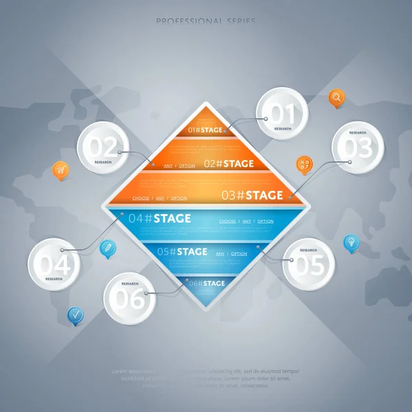 Conjunto de conceptos modernos de infografías empresariales — Vector de stock