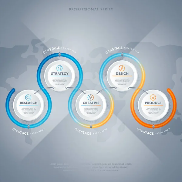 Conjunto de conceptos modernos de infografías empresariales — Vector de stock