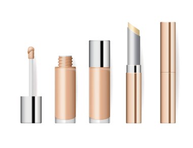 Gerçekçi makyaj kozmetik vektörü seti