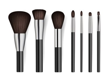 Gerçekçi profesyonel makyaj fırçası seti