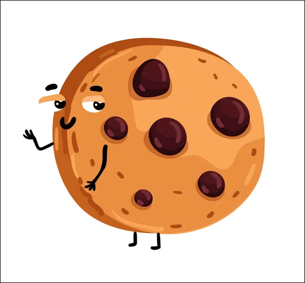 Komik çikolatalı kurabiye çizgi film karakteri — Stok Vektör