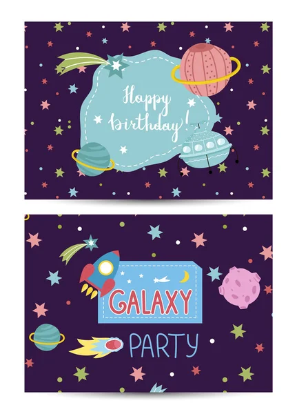 Invitation sur les enfants Costumed fête d'anniversaire — Image vectorielle