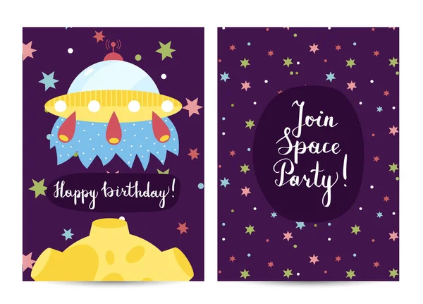 Invitation sur les enfants Costumed fête d'anniversaire — Image vectorielle