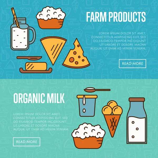 Productos ecológicos horizontales — Archivo Imágenes Vectoriales