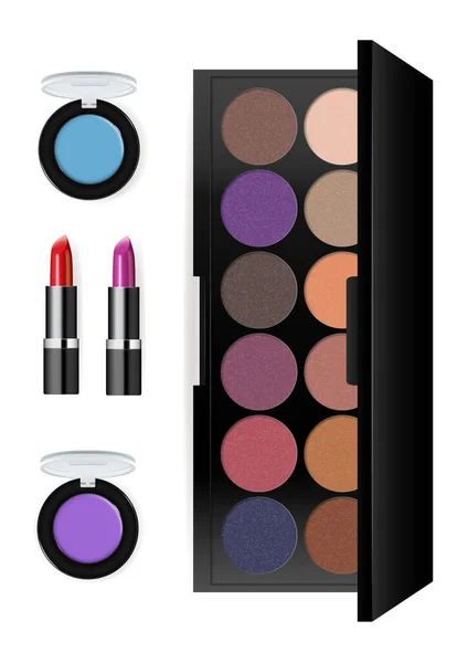 Realistische make-up cosmetica vector set — Stockvector