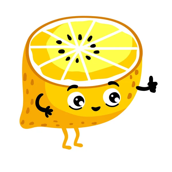Komik meyve limonu karikatür karakteri — Stok Vektör