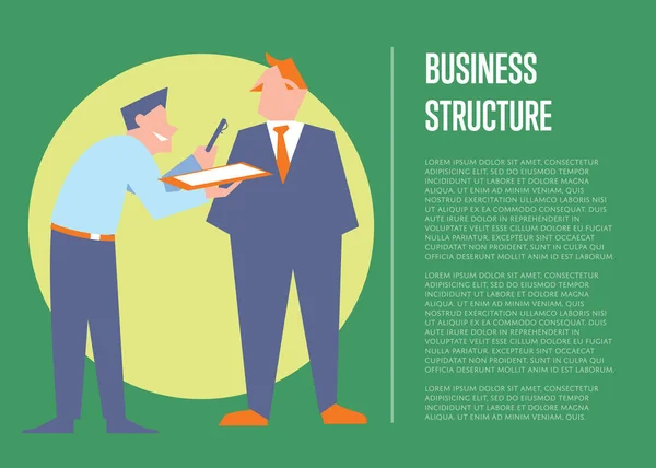 Banner de estructura empresarial con gente de negocios — Archivo Imágenes Vectoriales