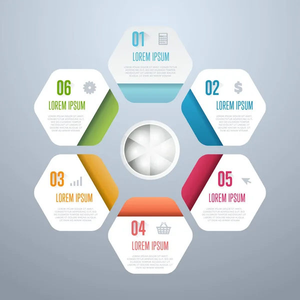 Infografías elementos plantilla vectorial — Vector de stock