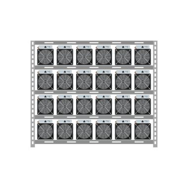 Kripto para birimi madencilik sunucu rafı izole edilmiş simge