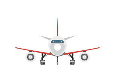 Ön görüş jet uçağı izole vektör simgesi