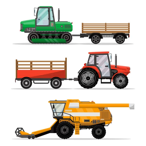 Tunga jordbruksmaskiner för fältarbete. — Stock vektor