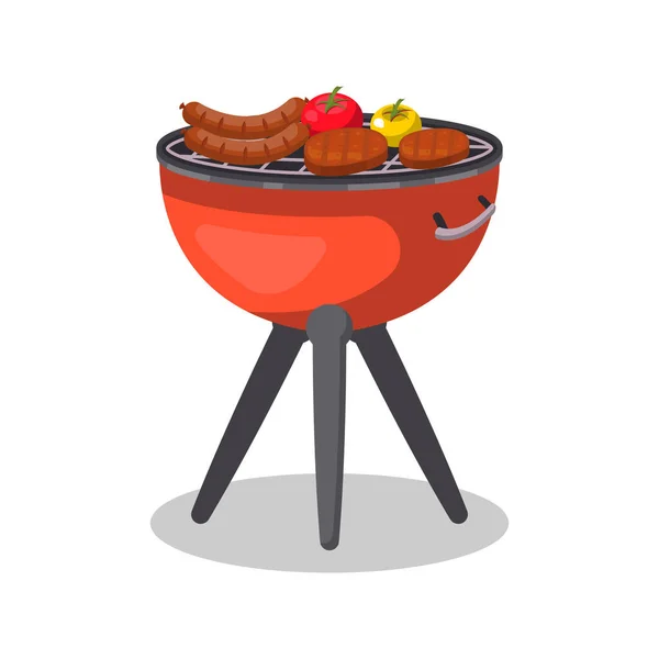 Barbecue con icona isolata di cibo — Vettoriale Stock