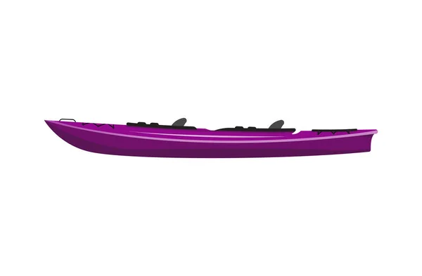 サイドビュー紫色のカヤック孤立アイコン — ストックベクタ