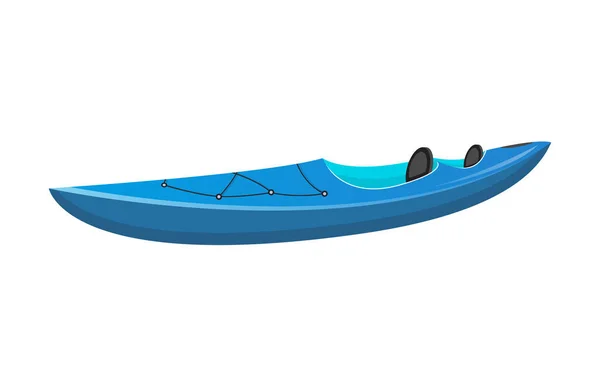 Sidovy blå sport kajak isolerad ikon — Stock vektor