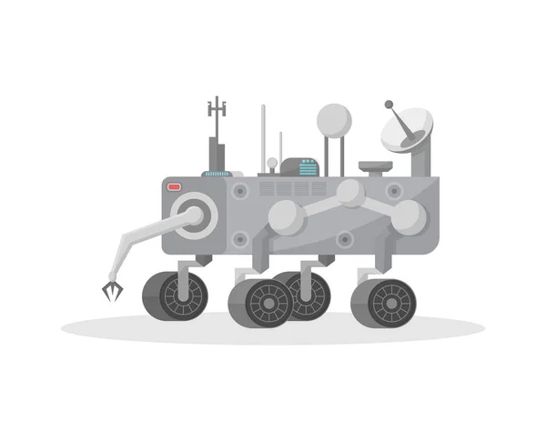 Robotic mars rover with hand manipulator icon — Stock Vector