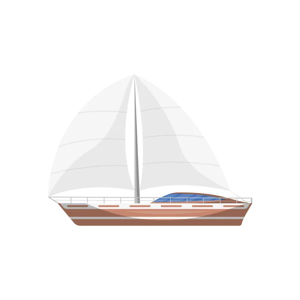 Cestovní plachetnice boční pohled izolované ikony — Stockový vektor
