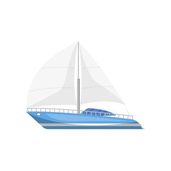 Modern luxury yacht side view isolated icon — Stock Vector