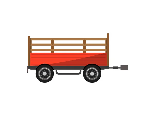 Agrícola remolque de ruedas aislado icono — Vector de stock