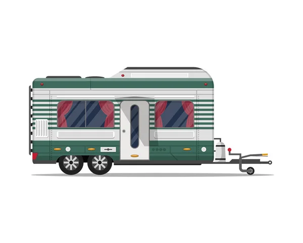 Camping trailer caravan isolated icon — Stock Vector