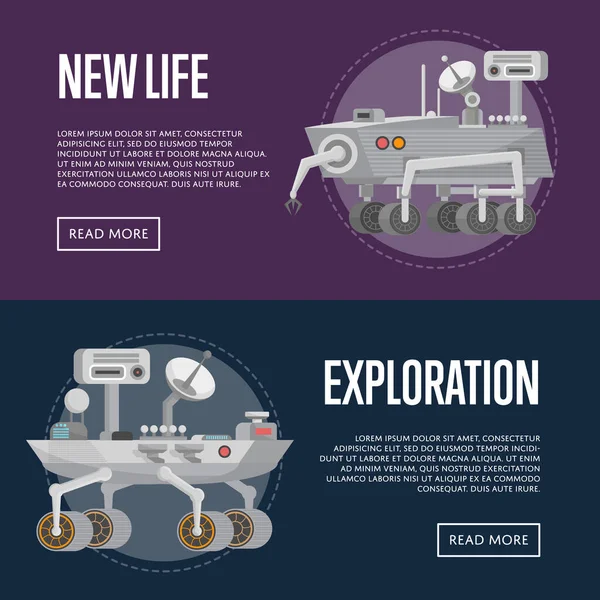 Nieuwe levensconcepten met research rovers — Stockvector