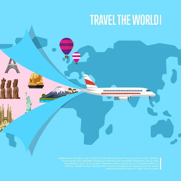 Travel the world concept for airline — Stock Vector