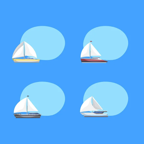 テキストのためのスペースを持つ旅行帆船のラベル — ストックベクタ