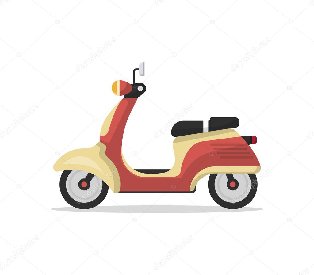 Classic retro scooter isolated vector icon